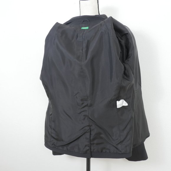 Made in Hungary of Benetton Black Button Up Size 46/US 16 Blazer Suit Jacket - Picture 9 of 9